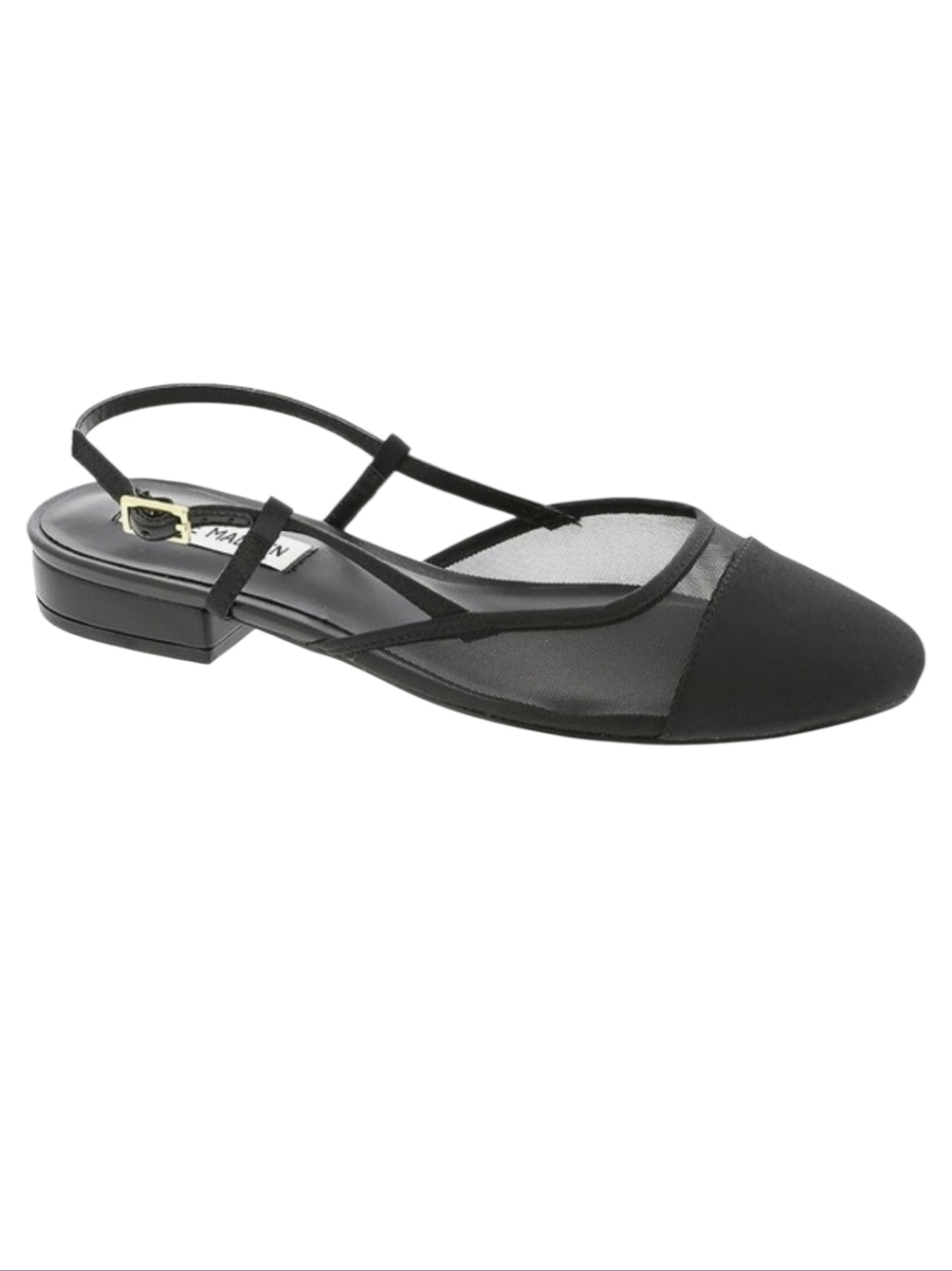 Steve Madden Black Belinda Slingback Pointed Toe Flat Size 8
